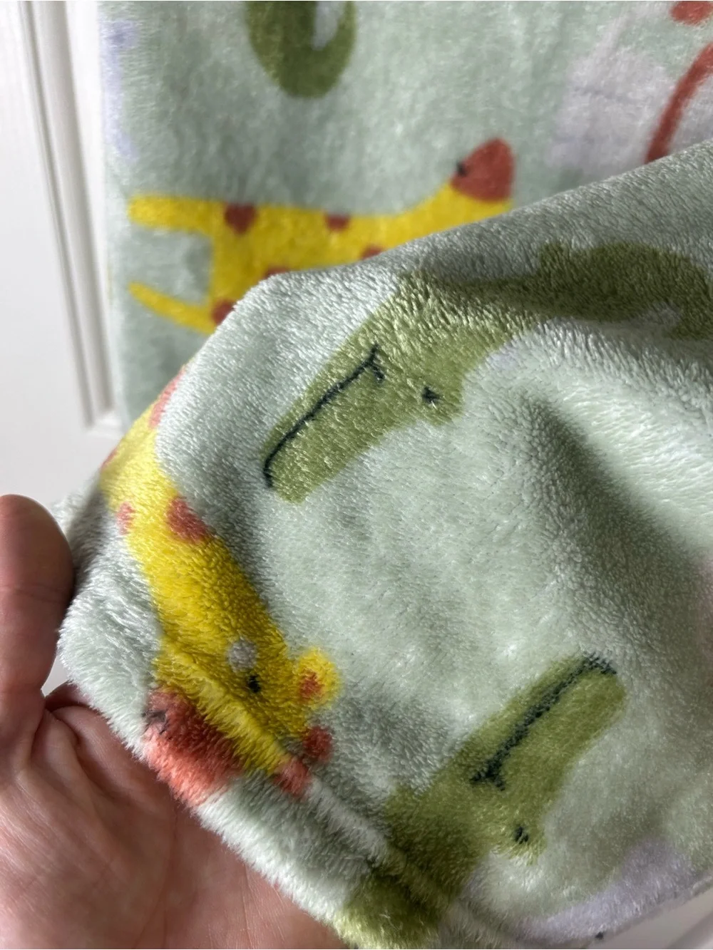 Parent's Choice Green Safari Animals Baby Blanket Giraffe Alligator Lion Tiger